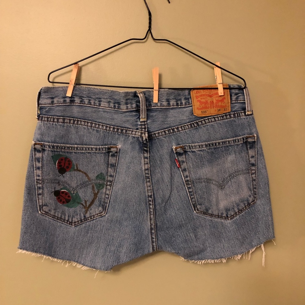 Levi Custom Painted Jean Shorts